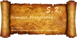 Somogyi Krisztofer névjegykártya